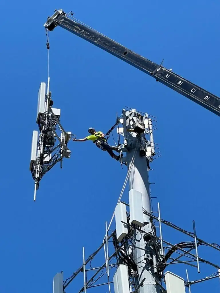 Cell tower work with Sky Point Crane in Butler, PA