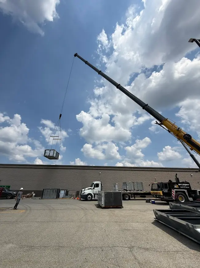 HVAC units being lifted in Big Run, PA